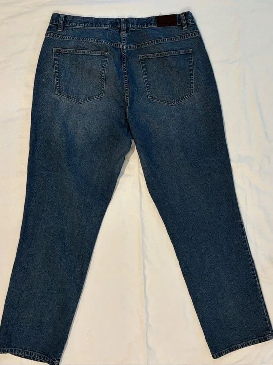 VTG Y2K Calvin Klein High Rise Straight Leg Blue Jeans Size 16 - Picture 3 of 9